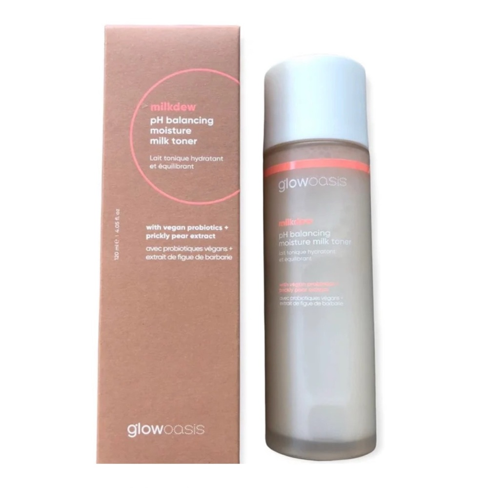 Pink and White Skincare Toner with Minimalist Design